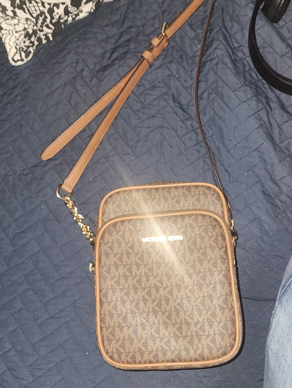 Michael Kors Brown Logo-Print Messenger Crossbody